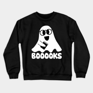 Booooooks, Booooks, Ghost Reading Books, Halloween Crewneck Sweatshirt